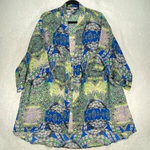 Valerie Stevens Kimono Duster Open Front Floral Print Cover‎ Up XL